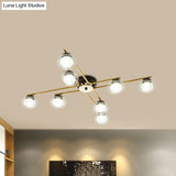 Sleek Metal Semi Flush Mount Ceiling Lamp With Multi - Head And Oval Shade - Stylish Lighting For