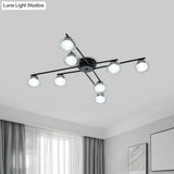 Sleek Metal Semi Flush Mount Ceiling Lamp With Multi - Head And Oval Shade - Stylish Lighting For