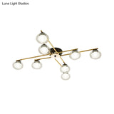 Sleek Metal Semi Flush Mount Ceiling Lamp With Multi - Head And Oval Shade - Stylish Lighting For