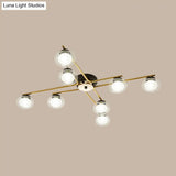 Sleek Metal Semi Flush Mount Ceiling Lamp With Multi - Head And Oval Shade - Stylish Lighting For