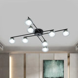 Sleek Metal Semi Flush Mount Ceiling Lamp With Multi - Head And Oval Shade - Stylish Lighting For