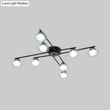 Sleek Metal Semi Flush Mount Ceiling Lamp With Multi - Head And Oval Shade - Stylish Lighting For