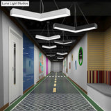 Sleek Metal V - Shaped Led Flush Mount Ceiling Light For Reception Room