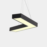 Sleek Metal V - Shaped Led Flush Mount Ceiling Light For Reception Room Black / 14’ Warm