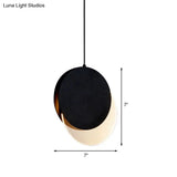 Sleek Metallic Led Bedroom Pendant Lamp With Stylish New-Moon Design | Circle Suspended Lighting