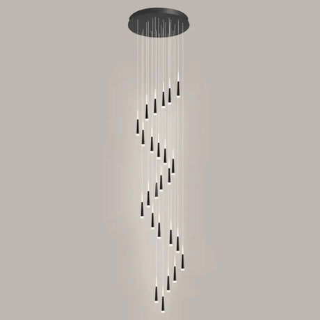 Sleek Metallic Spiral Ceiling Light With Acrylic Shade - Minimalistic Staircase Suspension Lighting