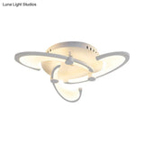 Sleek Modern Floral Flush Mount Lamp - 3/6/12-Head Acrylic Semi Ceiling Light In Warm/White