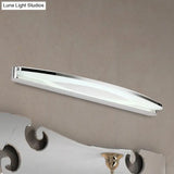 Sleek Modern Metal Vanity Lighting: Oval Shade Led Wall Light Sconce In Chrome 15/21 Dia Warm/White