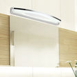 Sleek Modern Metal Vanity Lighting: Oval Shade Led Wall Light Sconce In Chrome 15/21 Dia Warm/White