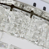 Sleek Nickel Circular Ceiling Light Fixture: Simple Style With K9 Crystal Led Flush Mount
