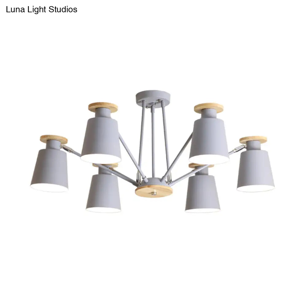 Sleek Nordic Metal Pendant Light With Rotatable Bucket Shade - Ideal For Living Room Ambiance