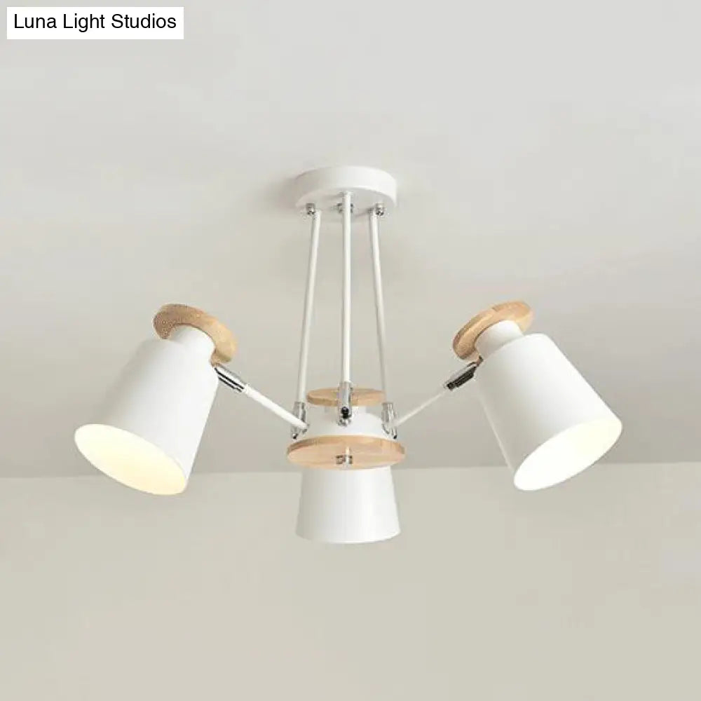 Sleek Nordic Metal Pendant Light With Rotatable Bucket Shade - Ideal For Living Room Ambiance