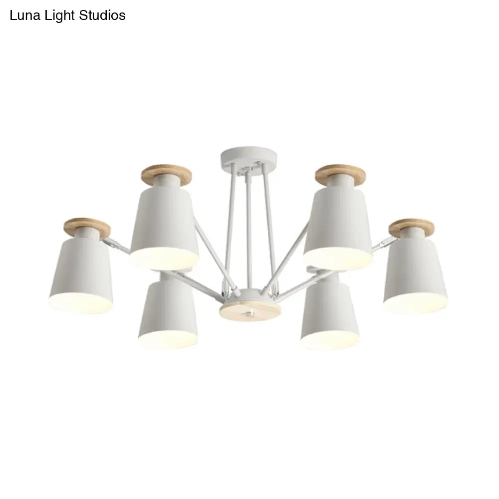 Sleek Nordic Metal Pendant Light With Rotatable Bucket Shade - Ideal For Living Room Ambiance