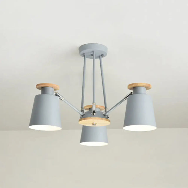 Sleek Nordic Metal Pendant Light With Rotatable Bucket Shade - Ideal For Living Room Ambiance 3 /