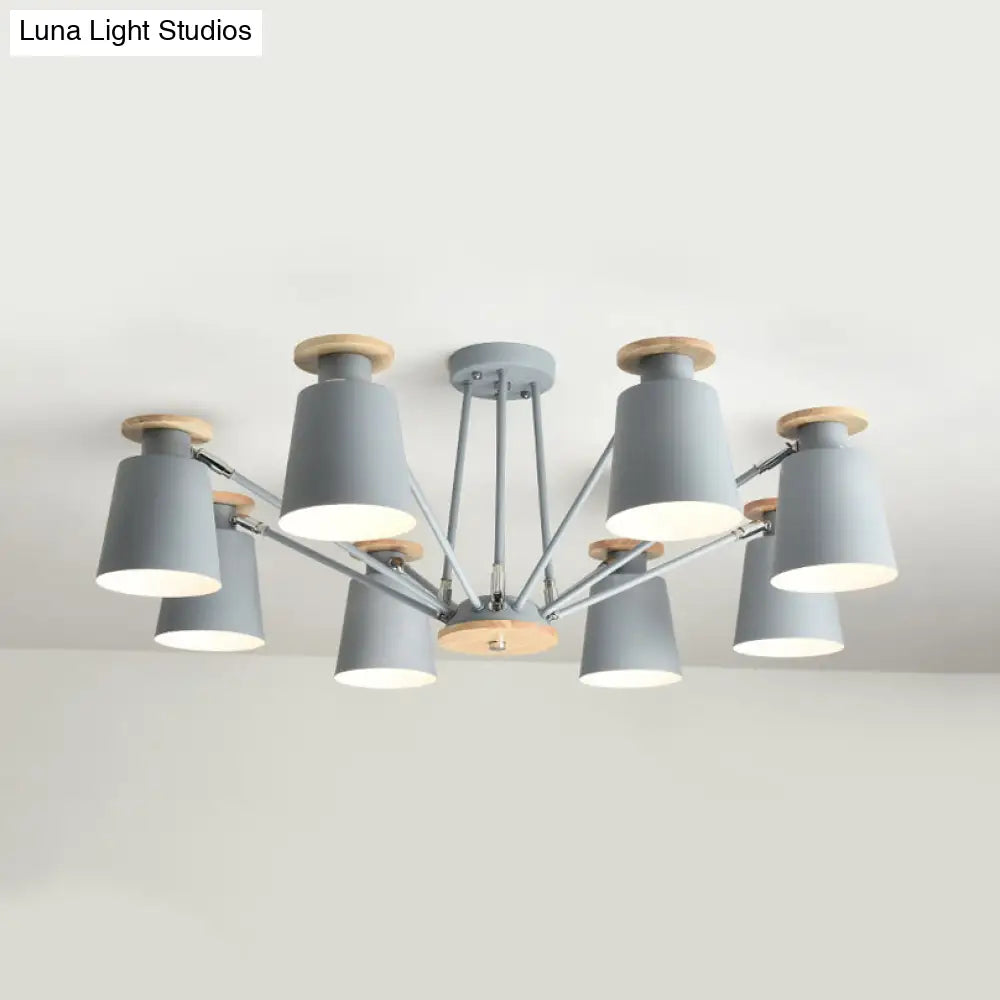 Sleek Nordic Metal Pendant Light With Rotatable Bucket Shade - Ideal For Living Room Ambiance