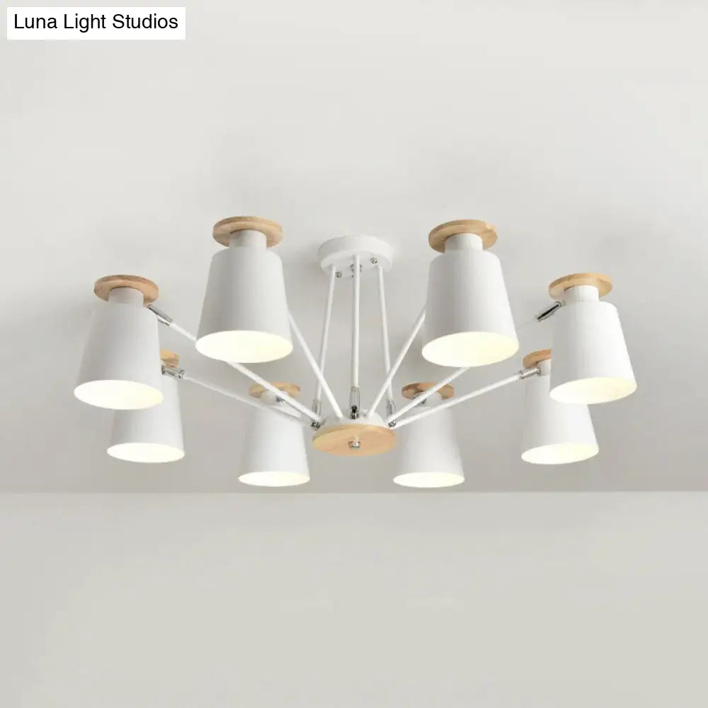 Sleek Nordic Metal Pendant Light With Rotatable Bucket Shade - Ideal For Living Room Ambiance