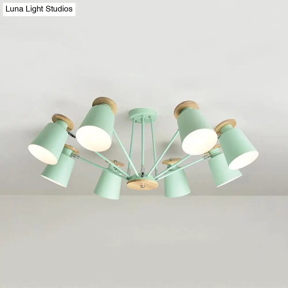 Sleek Nordic Metal Pendant Light With Rotatable Bucket Shade - Ideal For Living Room Ambiance