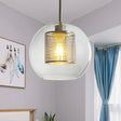 Sleek Orb Pendant Light With Mesh Cylinder Shade - Ideal Glass Hanging Lamp For Hallways Chrome / 8’