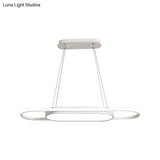 Sleek Oval Acrylic Chandelier Light – Simple Style In Black Or White With Led Choose Warm Natural