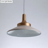 Sleek Pink Saucer Suspension Light - Minimal Metal 1-Head Ceiling Hang Fixture 12’/14’ Width