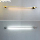 Sleek Pole Shaped Led Wall Light For Living Room - Minimalist Metallic Mounted Lighting