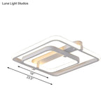 Sleek Rectangular Acrylic Semi Flush Modernist Ceiling Light Fixture With White/Warm Led Lighting -