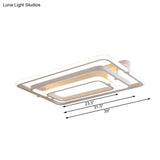 Sleek Rectangular Acrylic Semi Flush Modernist Ceiling Light Fixture With White/Warm Led Lighting -