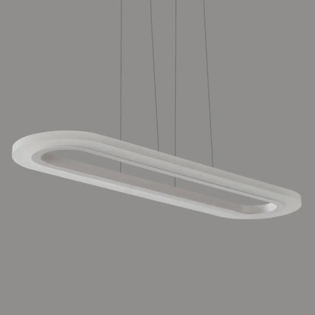 Sleek Silver Led Office Island Ceiling Light - Acrylic Pendulum Design