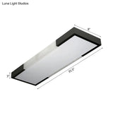 Sleek Simplicity Rectangular Flush Mount Lamp - 8’/15’ Wide Metal 24.5’/35.5’ Long Led