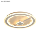 Sleek Slim Panel Led Flush Ceiling Light For Dining Room - Creative Circle Design With Acrylic