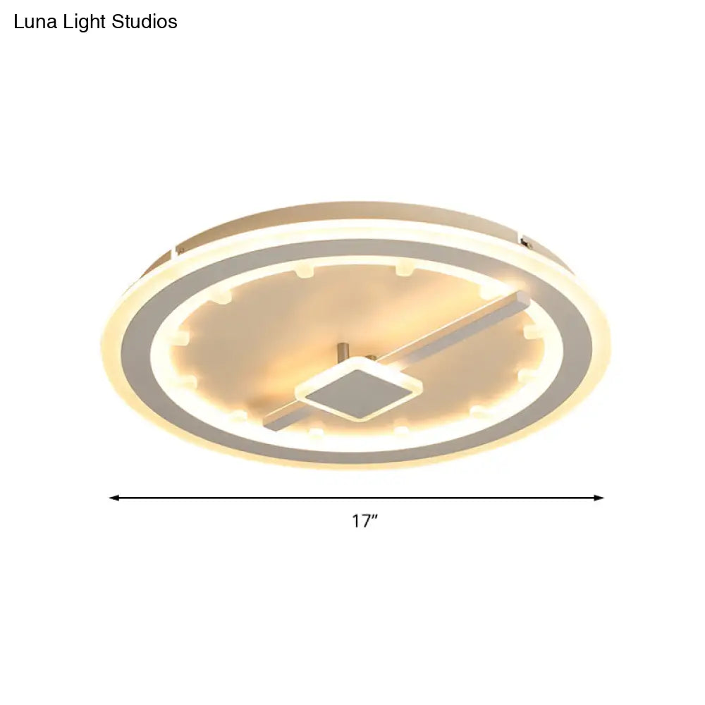 Sleek Slim Panel Led Flush Ceiling Light For Dining Room - Creative Circle Design With Acrylic