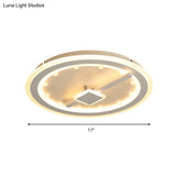 Sleek Slim Panel Led Flush Ceiling Light For Dining Room - Creative Circle Design With Acrylic