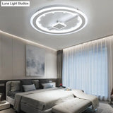Sleek Slim Panel Led Flush Ceiling Light For Dining Room - Creative Circle Design With Acrylic
