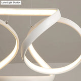 Sleek Spiral Acrylic Chandelier Pendant With Warm/White Light - Single Suspension Lamp