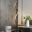 Sleek Spiral Floor Lamp - Modern Acrylic Led Lighting For Living Room In Dark Coffee