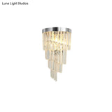 Sleek Spiral Wall Mount Light Metal Lamp With Crystal Accents Ideal For Living Room Décor