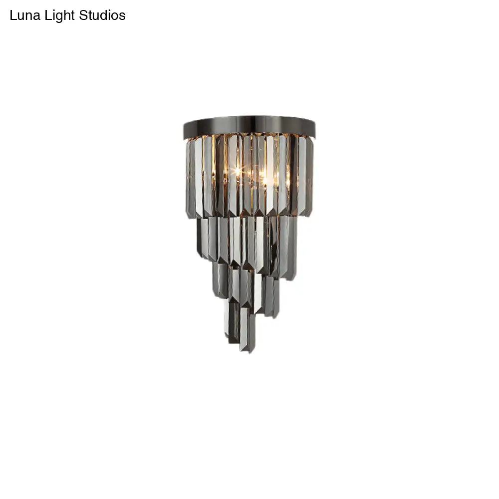 Sleek Spiral Wall Mount Light Metal Lamp With Crystal Accents Ideal For Living Room Décor
