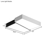 Sleek Square Flush Mount Led Ceiling Light In Black & White Warm/White
