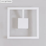 Sleek Square Led Wall Sconce For Bedroom - Warm/White Acrylic Light Fixture In Black/White