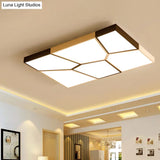 Sleek Squared/Rectangular Flush Mount Led Ceiling Light In Black/White White/Warm - Modern Acrylic