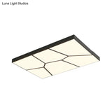 Sleek Squared/Rectangular Flush Mount Led Ceiling Light In Black/White White/Warm - Modern Acrylic