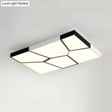 Sleek Squared/Rectangular Flush Mount Led Ceiling Light In Black/White White/Warm - Modern Acrylic