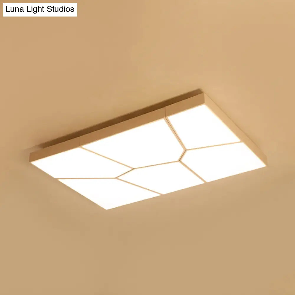 Sleek Squared/Rectangular Flush Mount Led Ceiling Light In Black/White White/Warm - Modern Acrylic