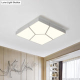 Sleek Squared/Rectangular Flush Mount Led Ceiling Light In Black/White White/Warm - Modern Acrylic