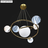 Sleek Stained Glass 7-Head Chandelier Light Fixture - Perfect for Dining Rooms