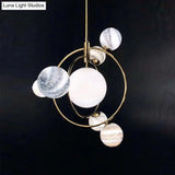 Sleek Stained Glass 7-Head Chandelier Light Fixture - Perfect for Dining Rooms