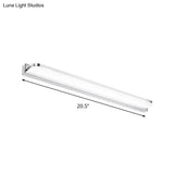 Sleek Stainless Steel Chrome Led Sconce - Rectangular Wall Vanity Light Fixture (16.5/20.5/24.5)