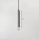 Sleek Terrazzo Led Suspension Light: Tubular Bedside Down Lighting Pendant With Simplicity Fixture