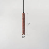 Sleek Terrazzo Led Suspension Light: Tubular Bedside Down Lighting Pendant With Simplicity Fixture