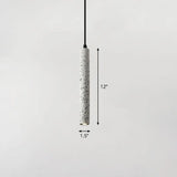 Sleek Terrazzo Led Suspension Light: Tubular Bedside Down Lighting Pendant With Simplicity Fixture